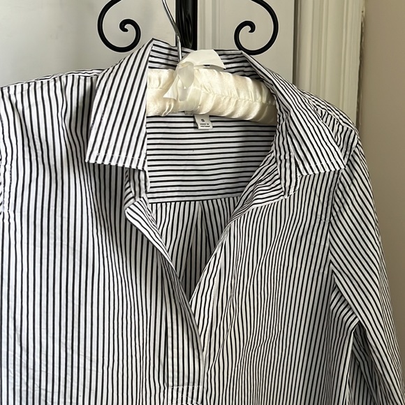 J. Crew Factory Striped Long Sleeve Popover Blouse - Picture 3 of 12